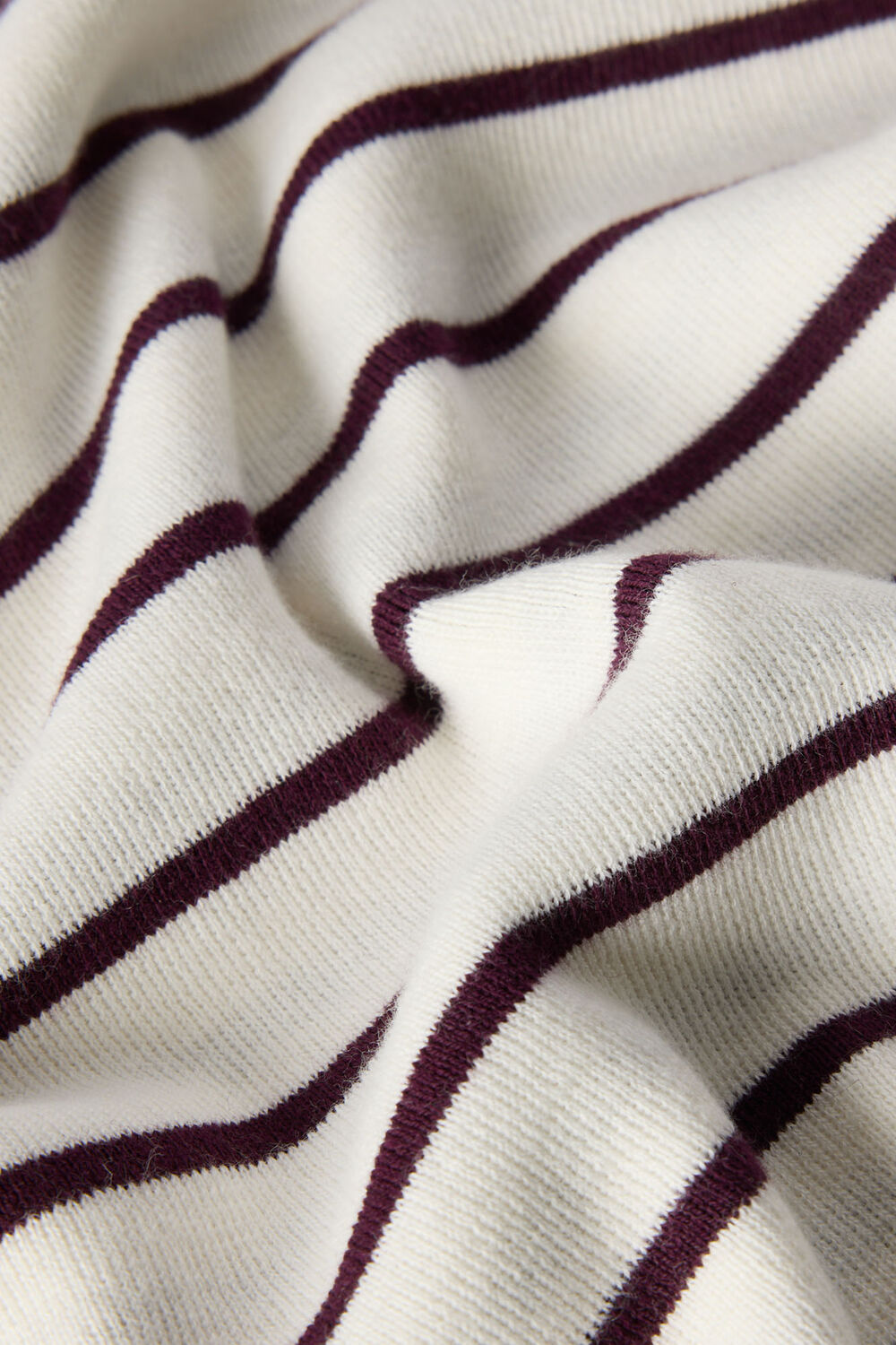 Burgundy Fine Knit Stripe T-Shirt