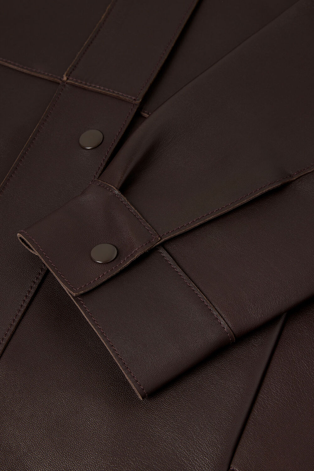 Brown Petite Clean Bonded Leather Jacket