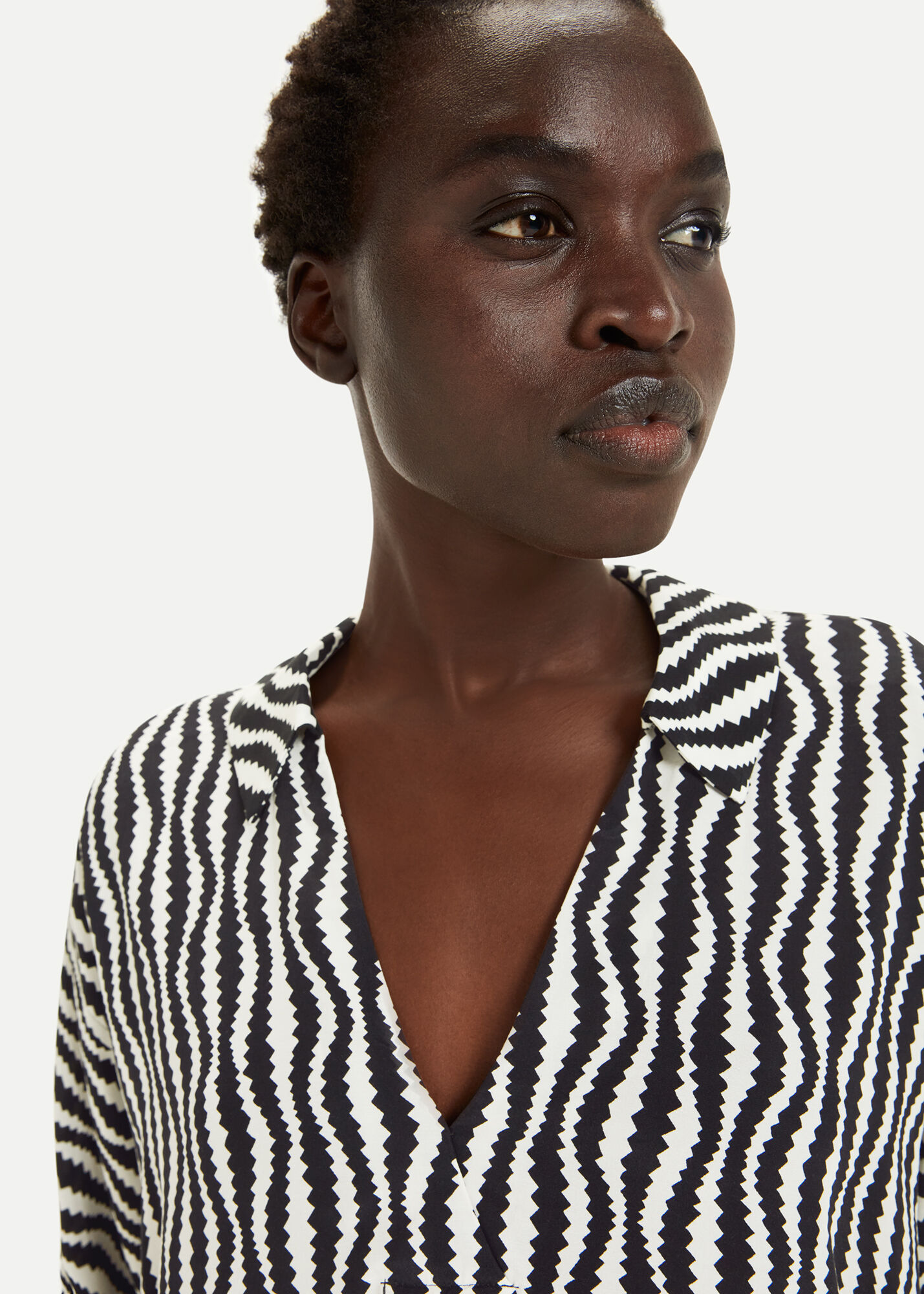 Black/White Melanie Optical Rope Dress | WHISTLES | Whistles UK