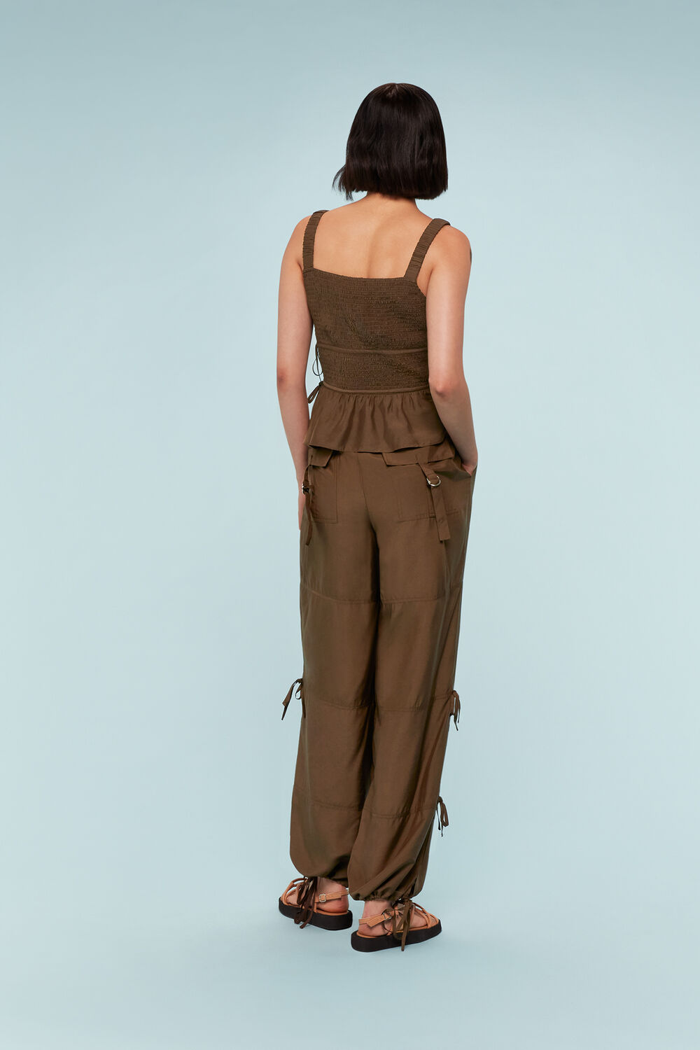 Chocolate Tie Detail Trouser