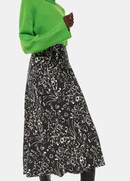 Scribble Bouquet Fluted Skirt