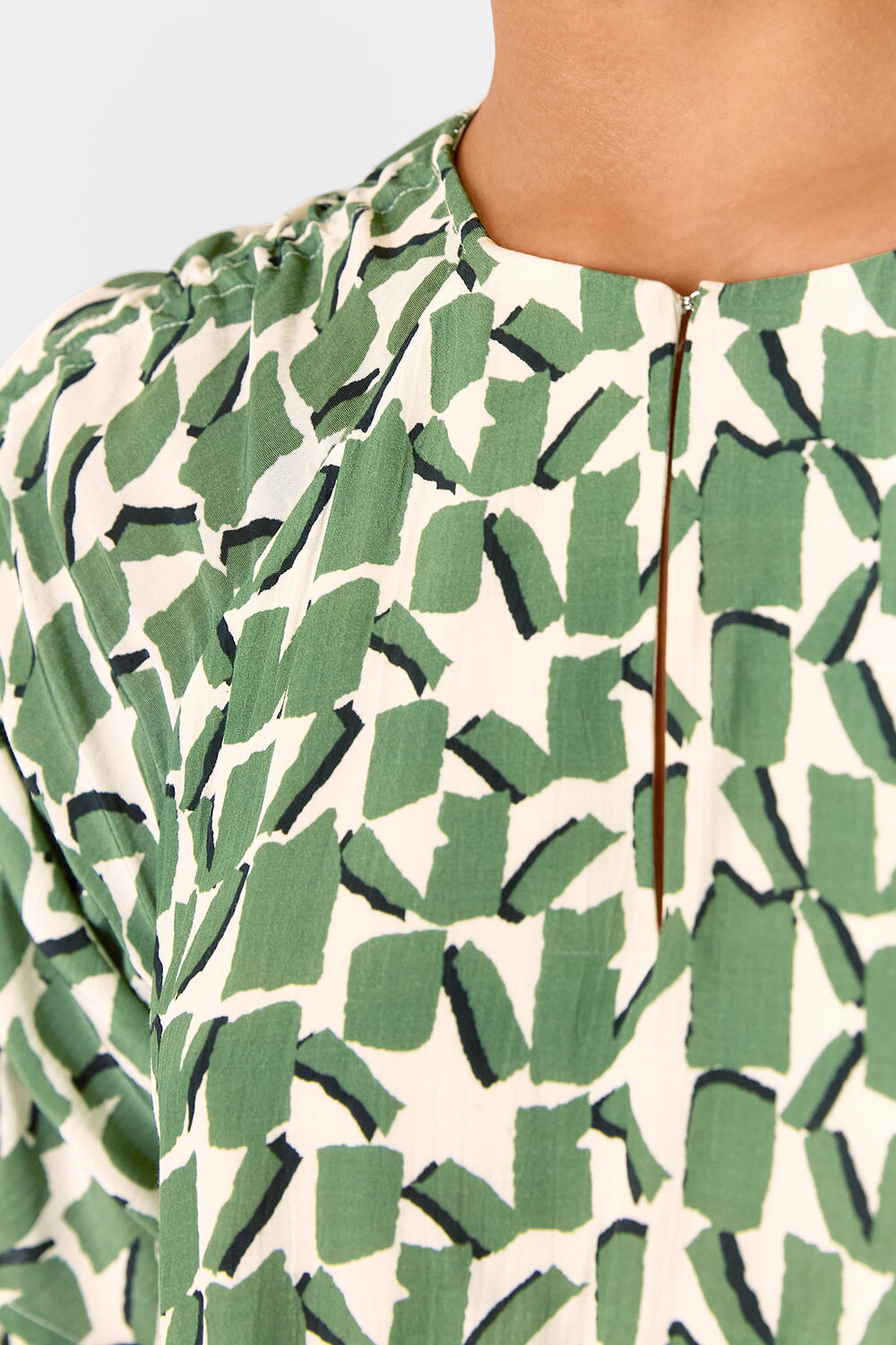 Petite Abstract Squares Midi Dress