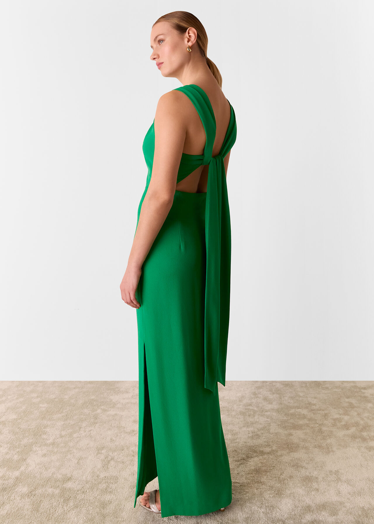 Tie Back Maxi Dress Green