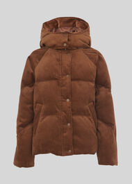 Casey Cord Puffer Jacket Brown