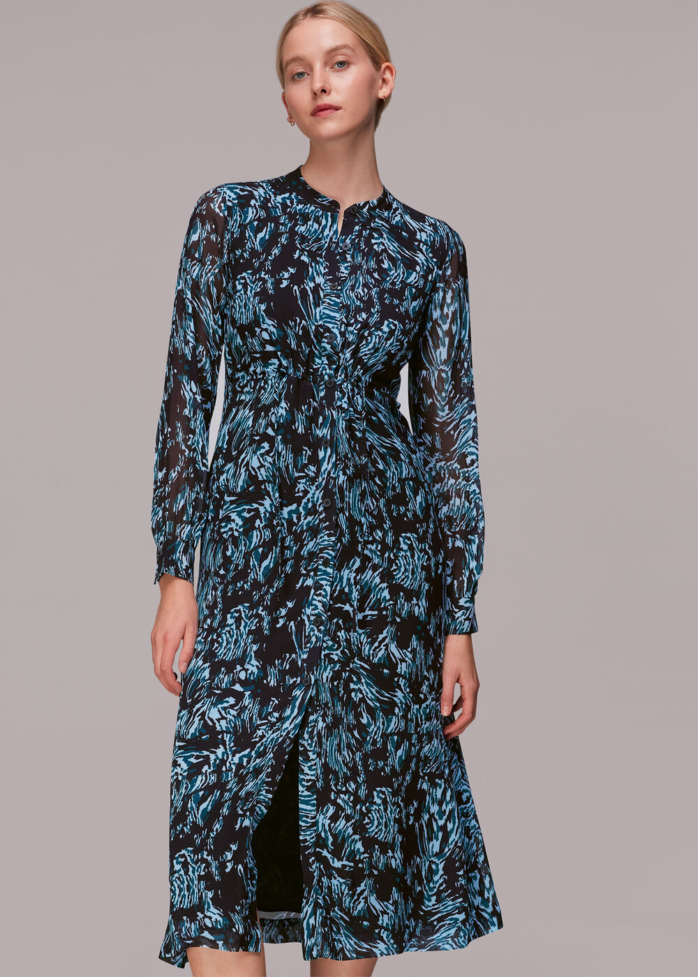Wood Tiger Print Midi Dress