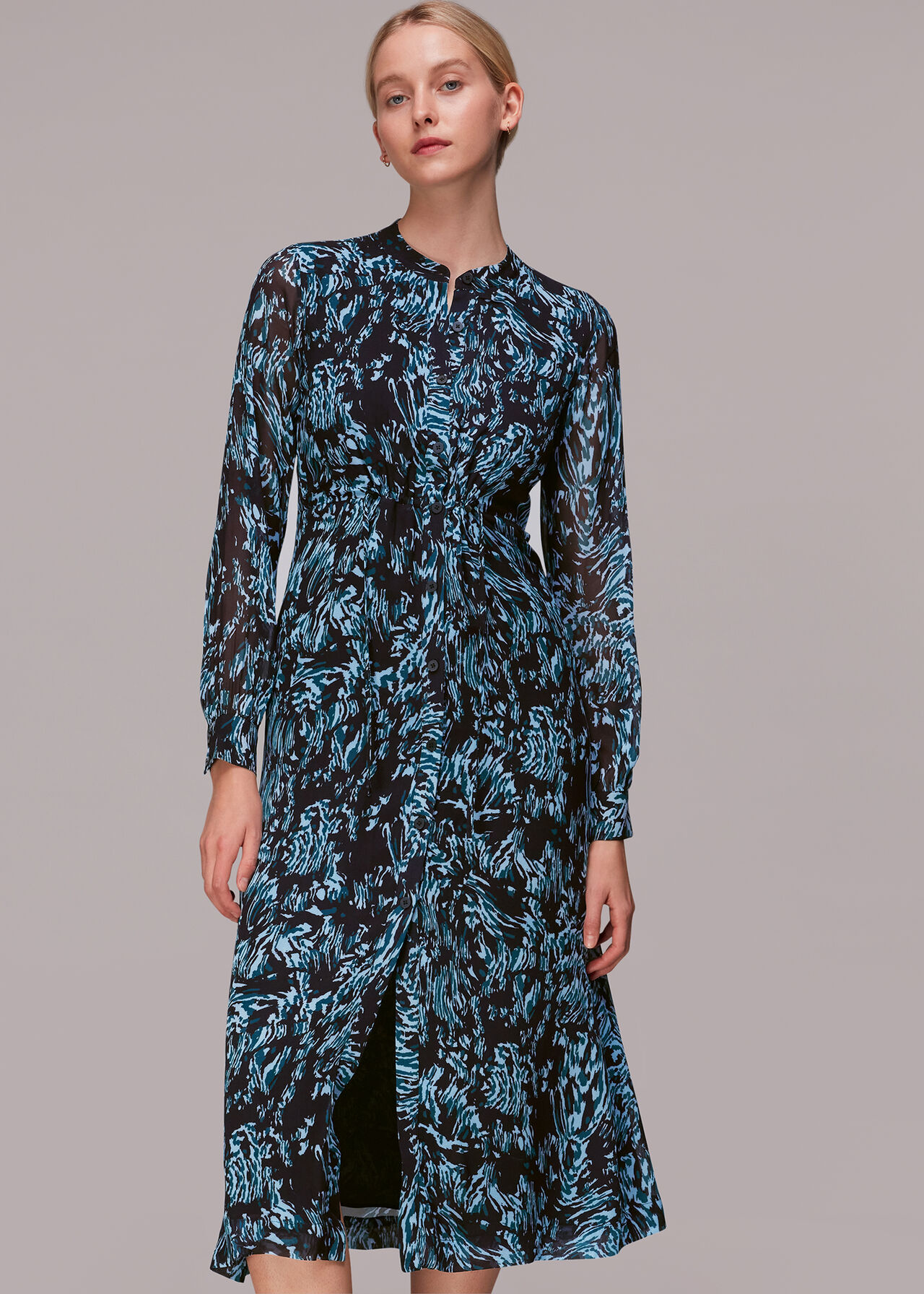 Wood Tiger Print Midi Dress