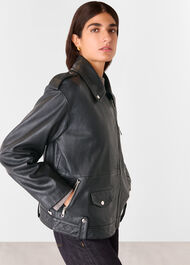 Freja Leather Biker Jacket