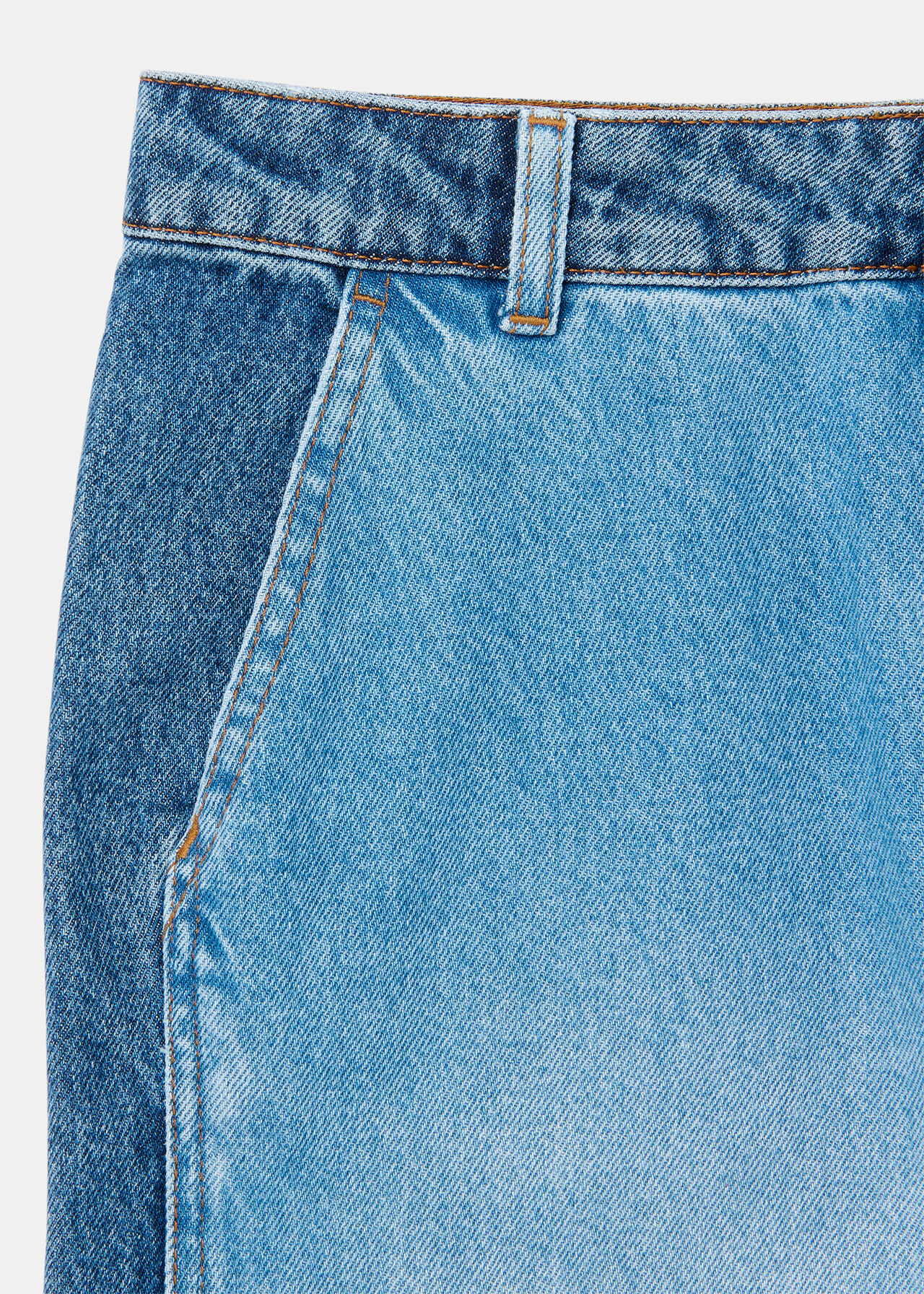 Patchwork Barrel Leg Jean
