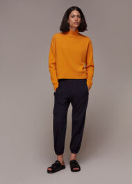 Wool Split Funnel Neck Jumper