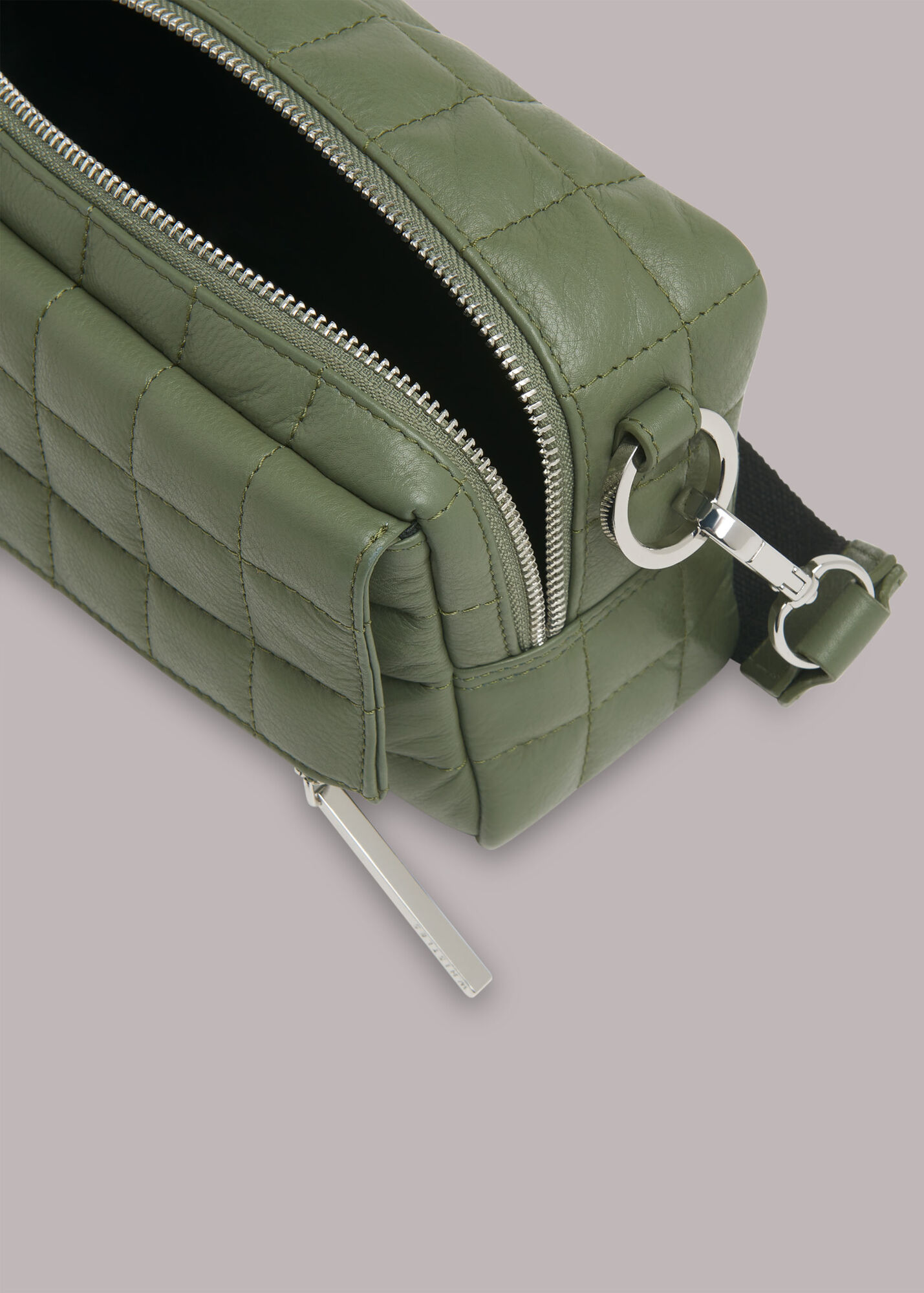 Khaki Quilted Bibi Crossbody Bag WHISTLES Whistles UK