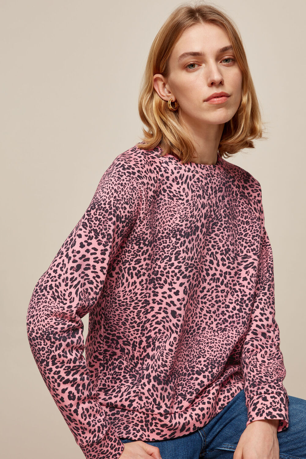Wild Cat Printed Sweatshirt Pink/Multi