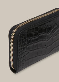 Kira Shiny Croc Zip Purse