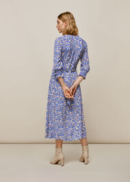 Wheat Floral Shirred Dress