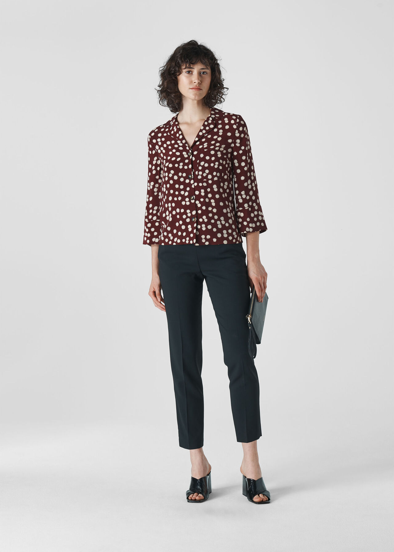 Illustrated Flower Shirt Burgundy