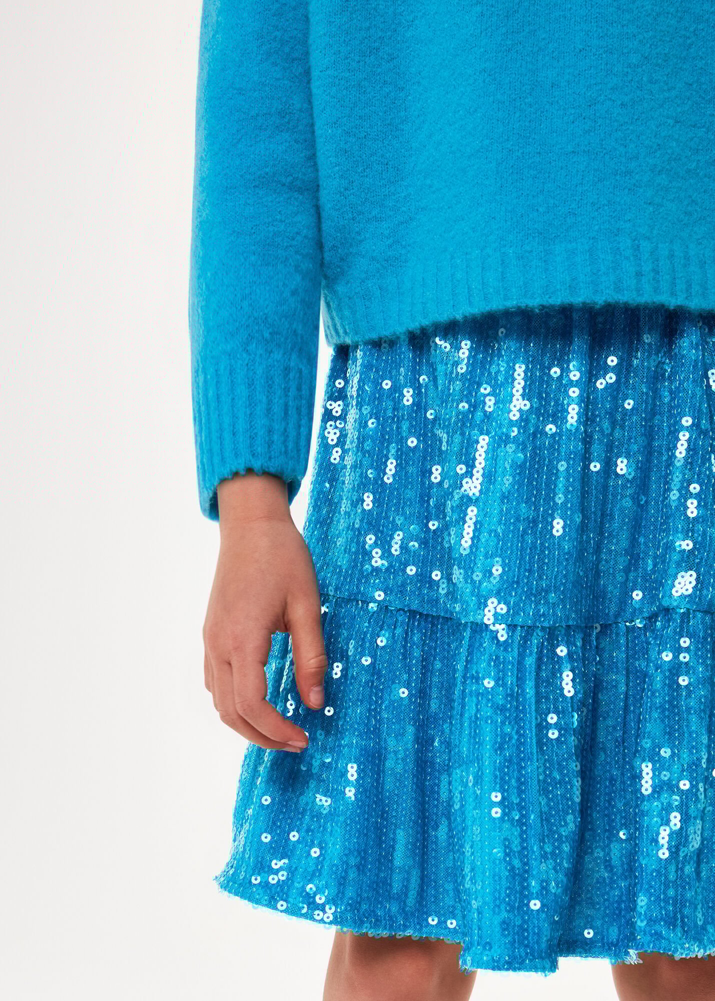 Blue hotsell sequin skirt