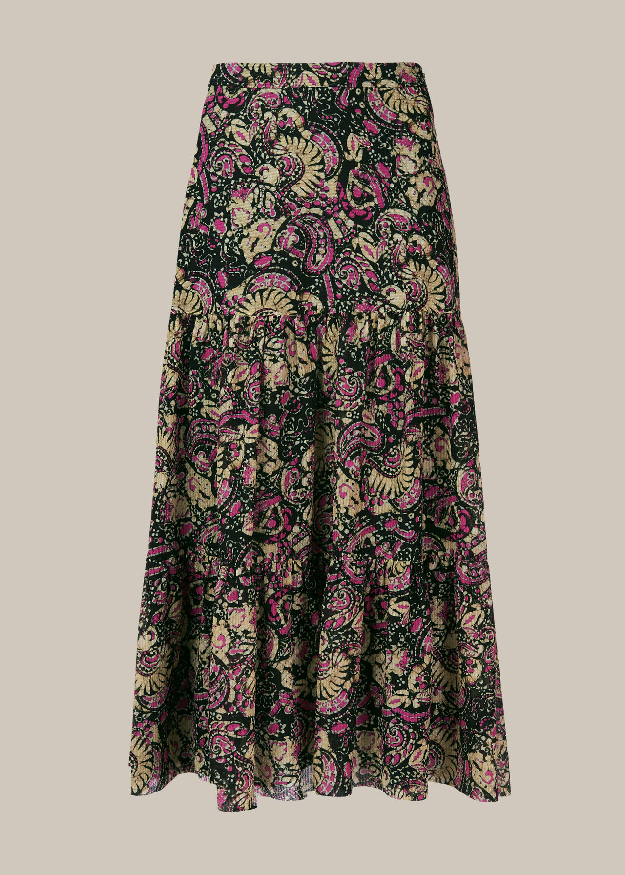 Batik Print Silk Mix Skirt Multicolour