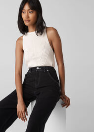 Gabi Contrast Stitch Jean Black