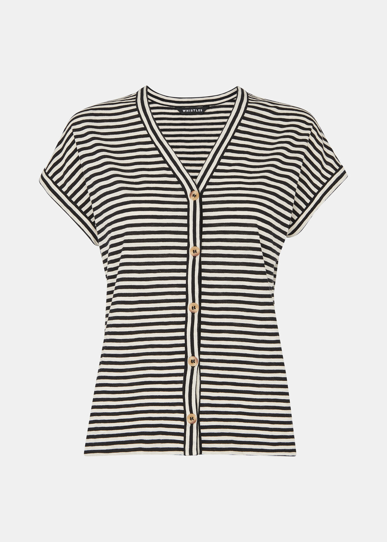 Jilly Stripe Button Top