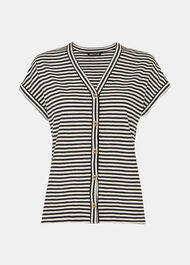 Jilly Stripe Button Top
