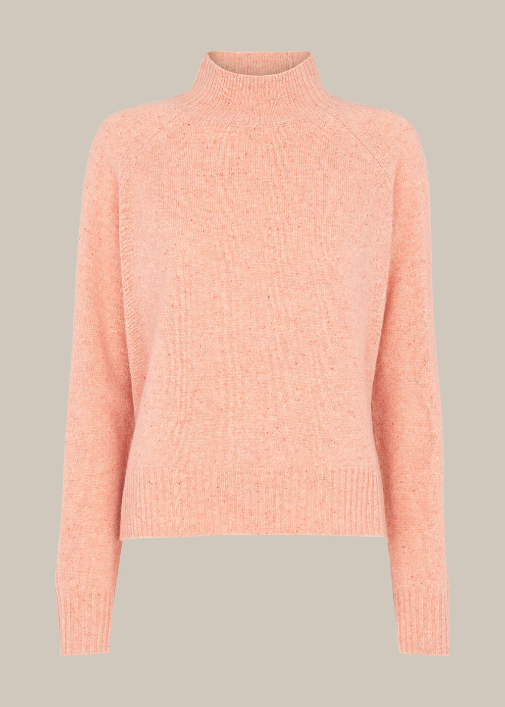 Funnel Neck Flecked Knit
