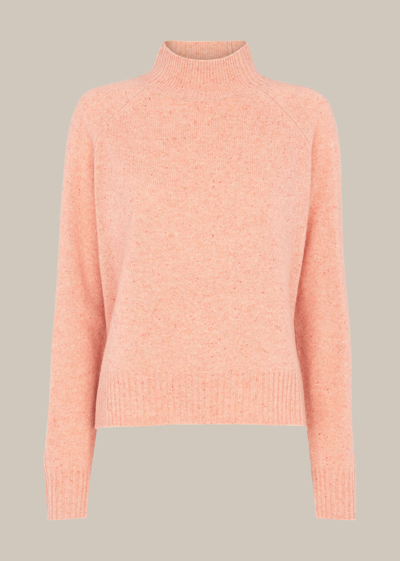 Funnel Neck Flecked Knit