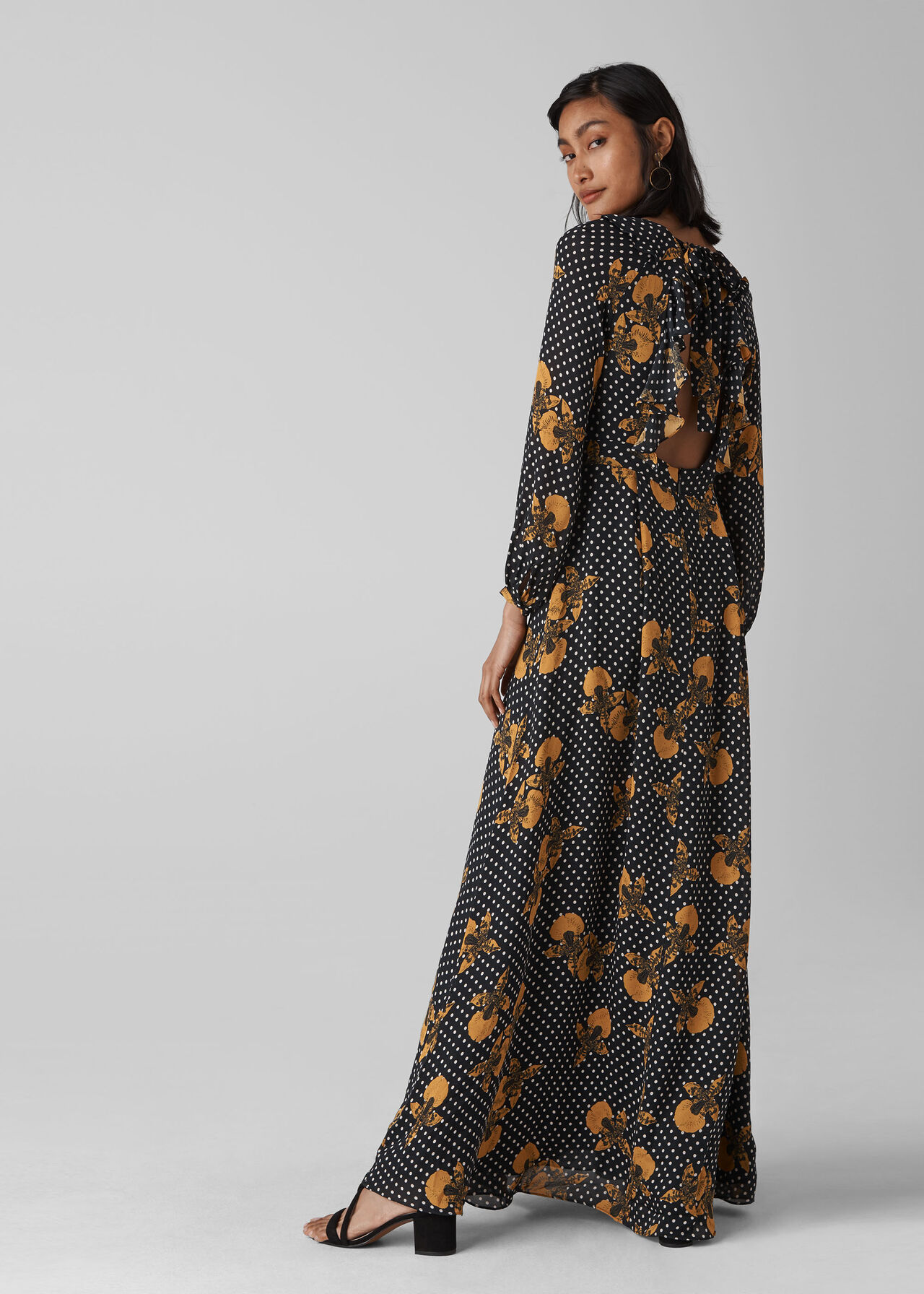 Kira Spot Floral Maxi Dress Yellow/Multi