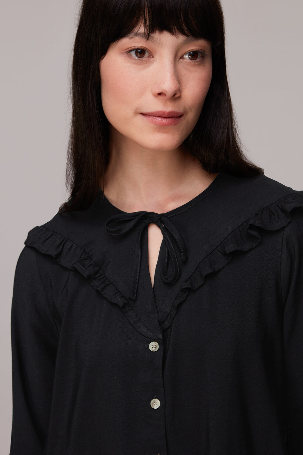 Black Willa Frill Trapeze Dress