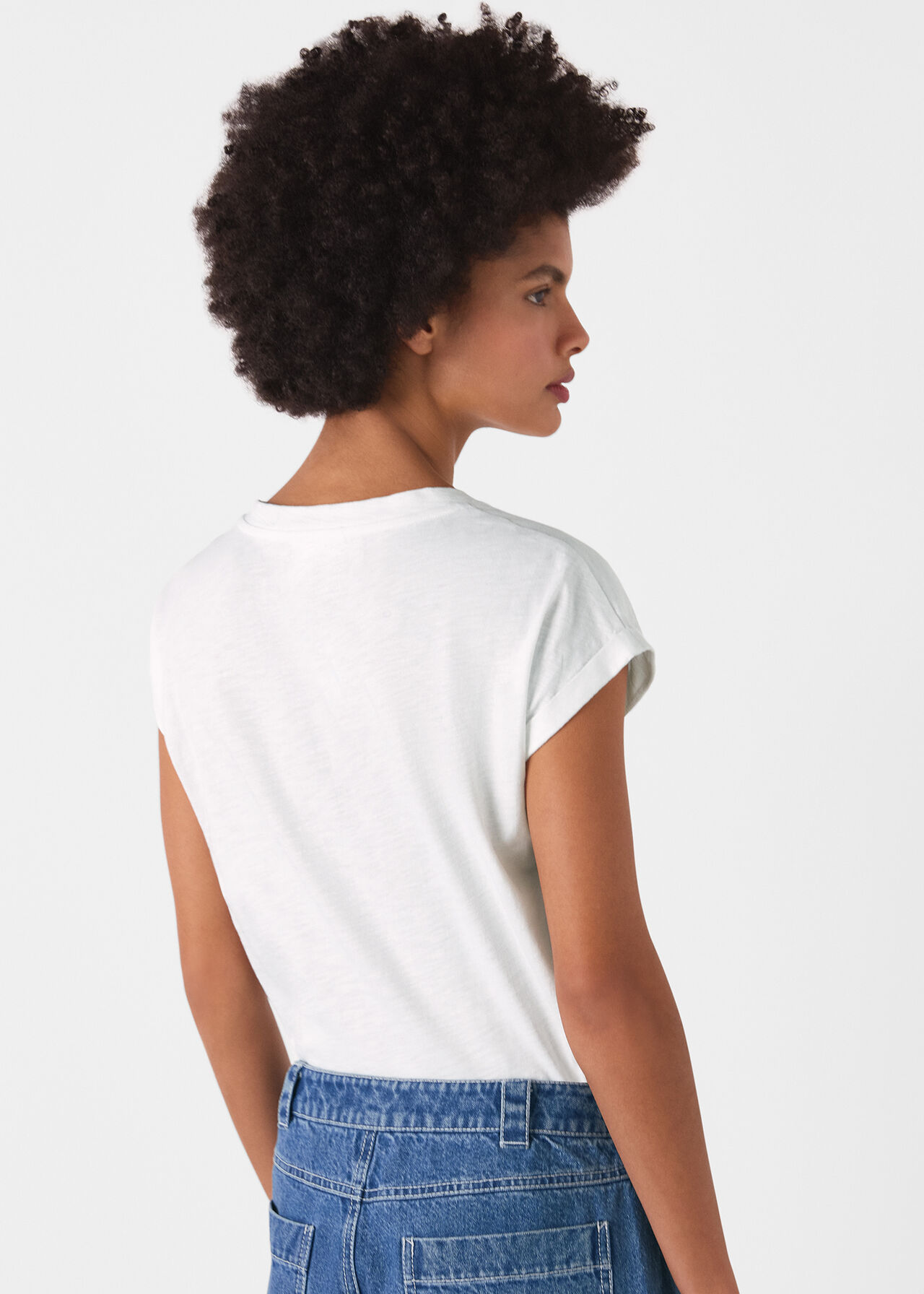 Willa V-Neck Cap Sleeve Tee