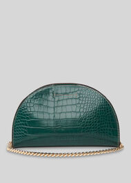 Miri Half Moon Croc Bag Dark Green