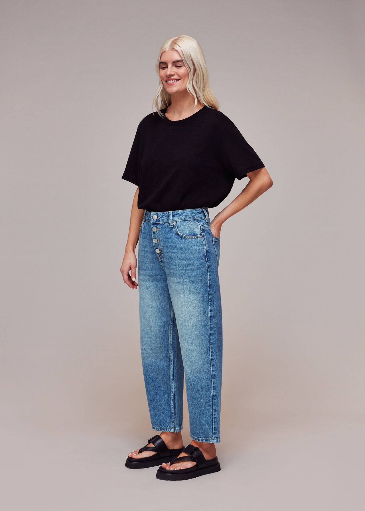 Petite Authentic Hollie Button Jean