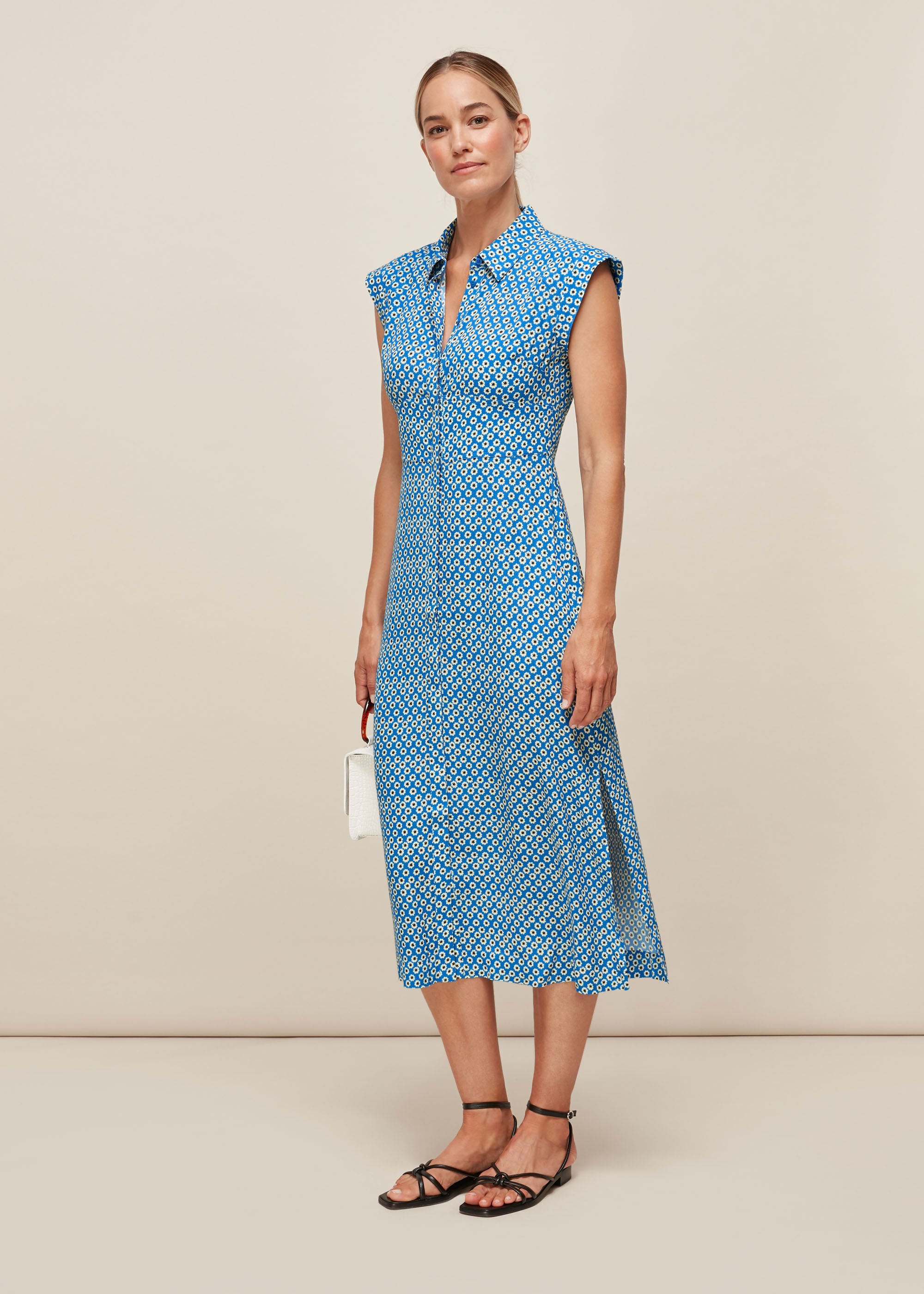 Blue Multi Astrix Floral Blue Dress WHISTLES