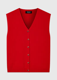 V Neck Button Front Knit Tank