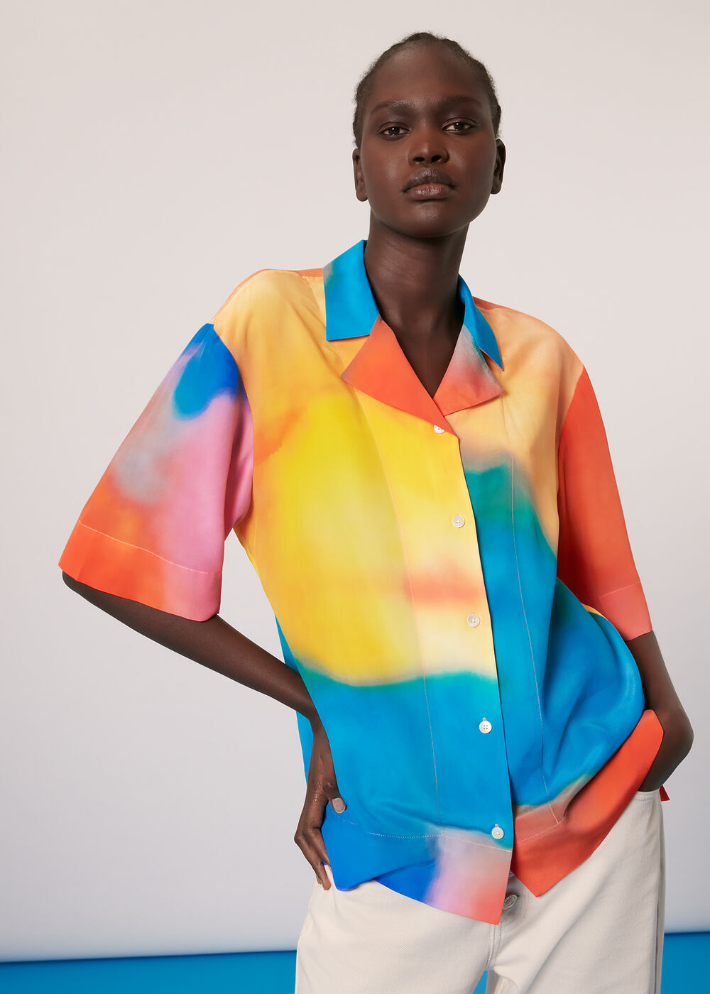 Rainbow Silk Bowling Shirt
