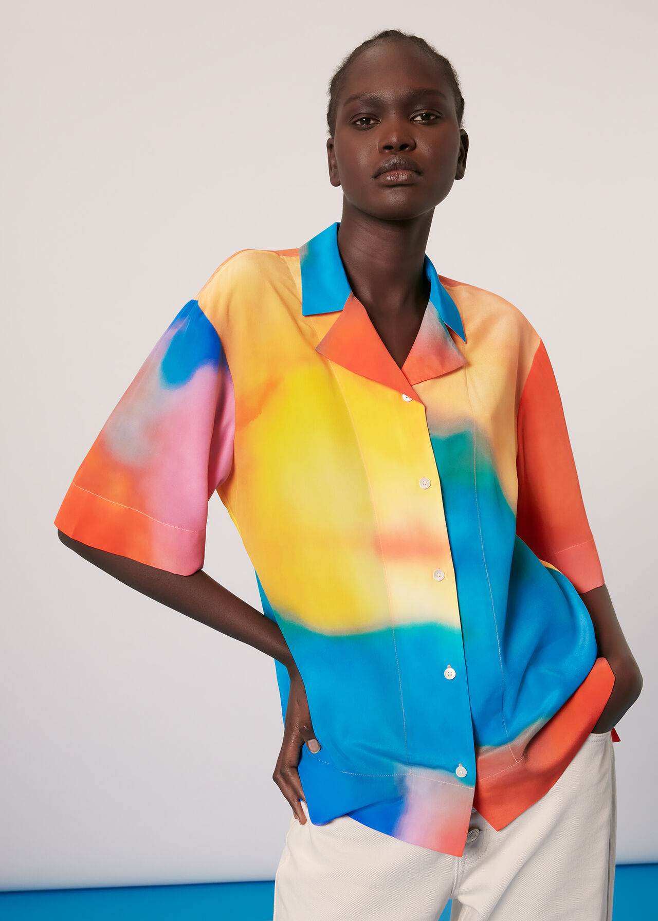 Rainbow Silk Bowling Shirt