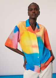 Rainbow Silk Bowling Shirt