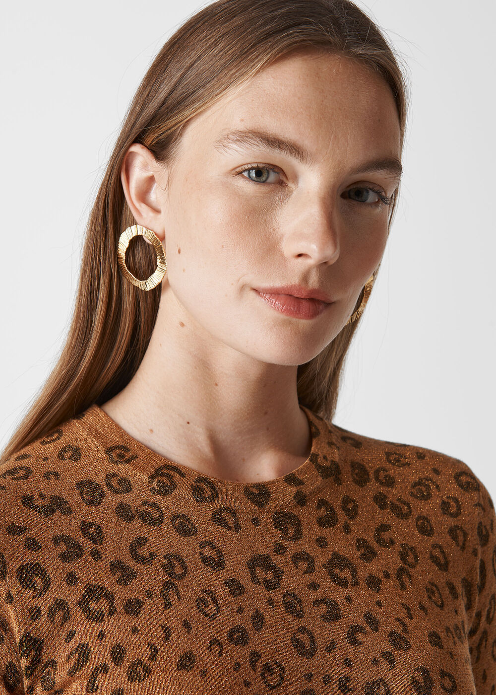 Cheetah Printed Sparkle Knit Brown/Multi