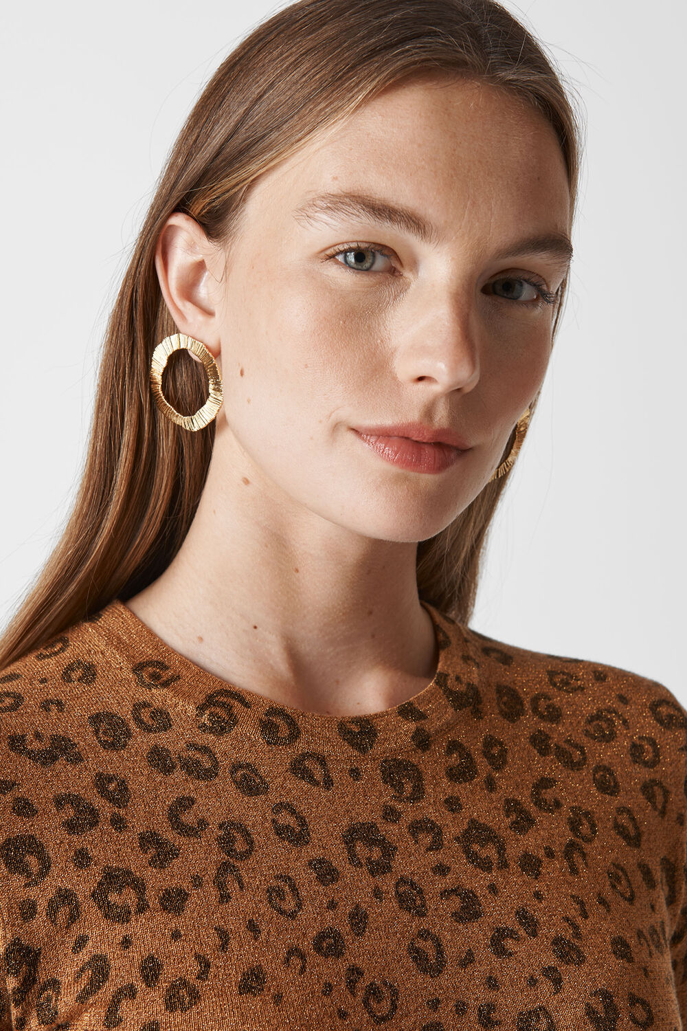 Cheetah Printed Sparkle Knit Brown/Multi