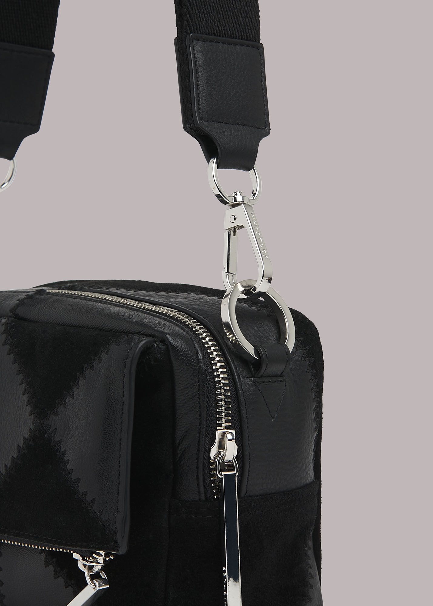 Black Bibi Patchwork Crossbody Bag | WHISTLES | Whistles US |