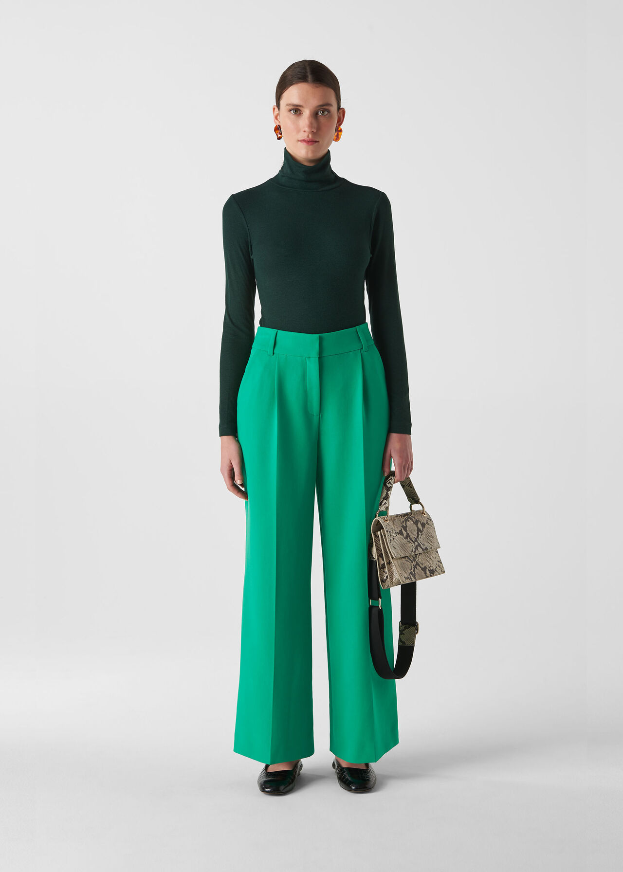 Ash Full Leg Trouser Green