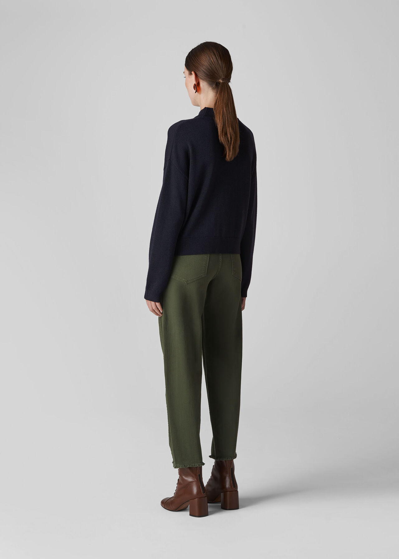 Merino Tie Side Sweater Navy