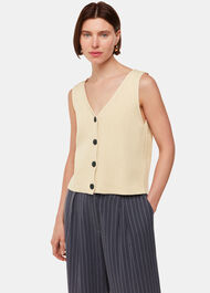 Button Front V Neck Tank