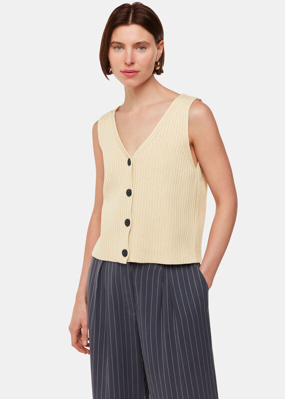 Butter Button Front V Neck Tank