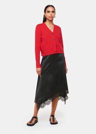 Lace Trim Midi Skirt
