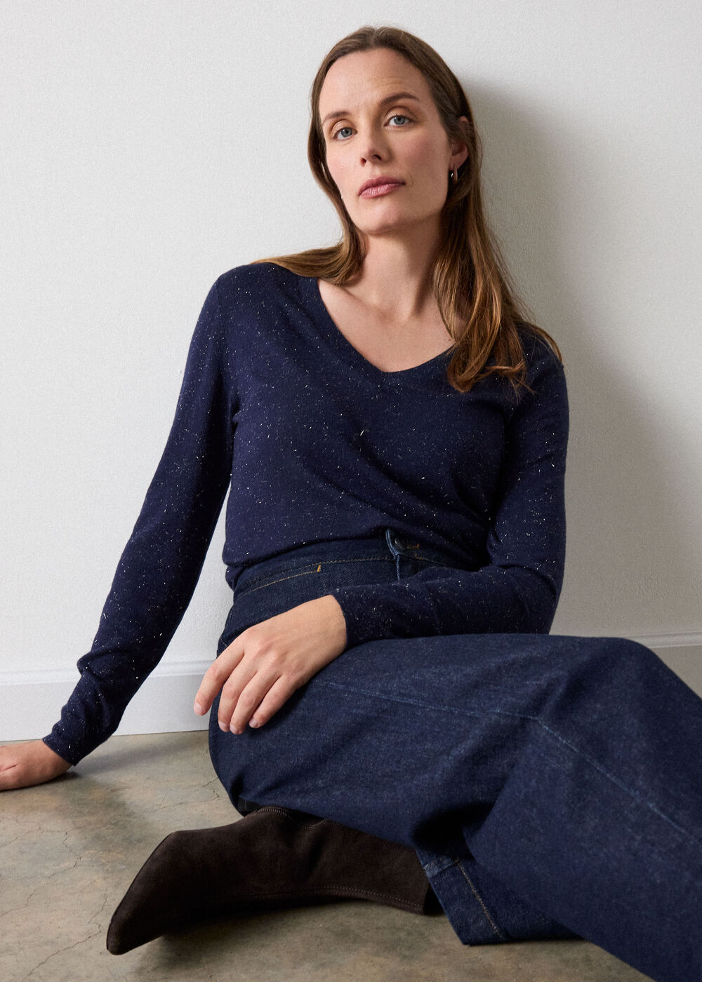 Annie Sparkle V Neck Knit