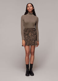 Jacquard Leopard Flippy Skirt