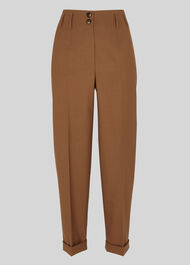 Tapered Button Front Trouser Tobacco