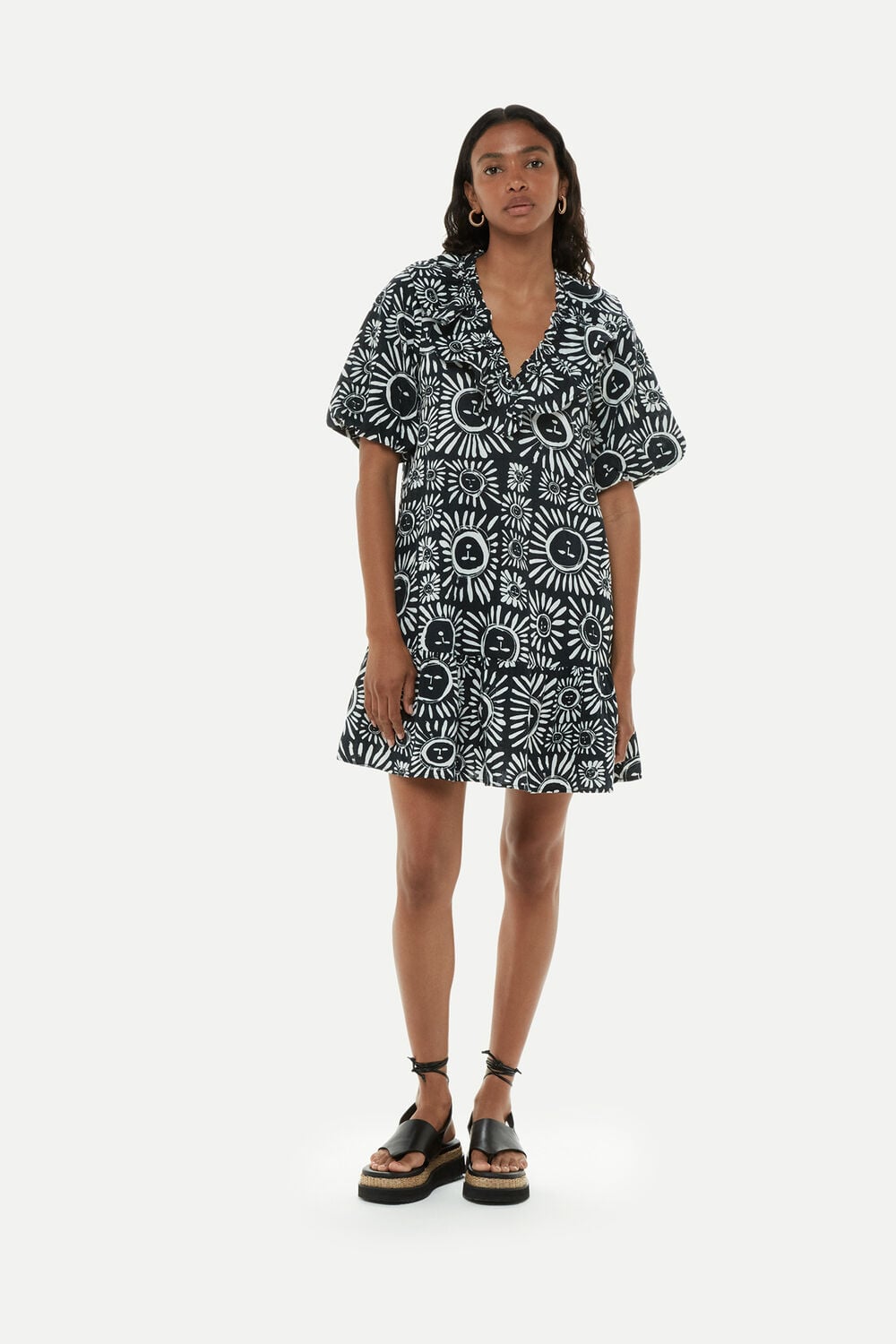 Sunman Print Frill Dress