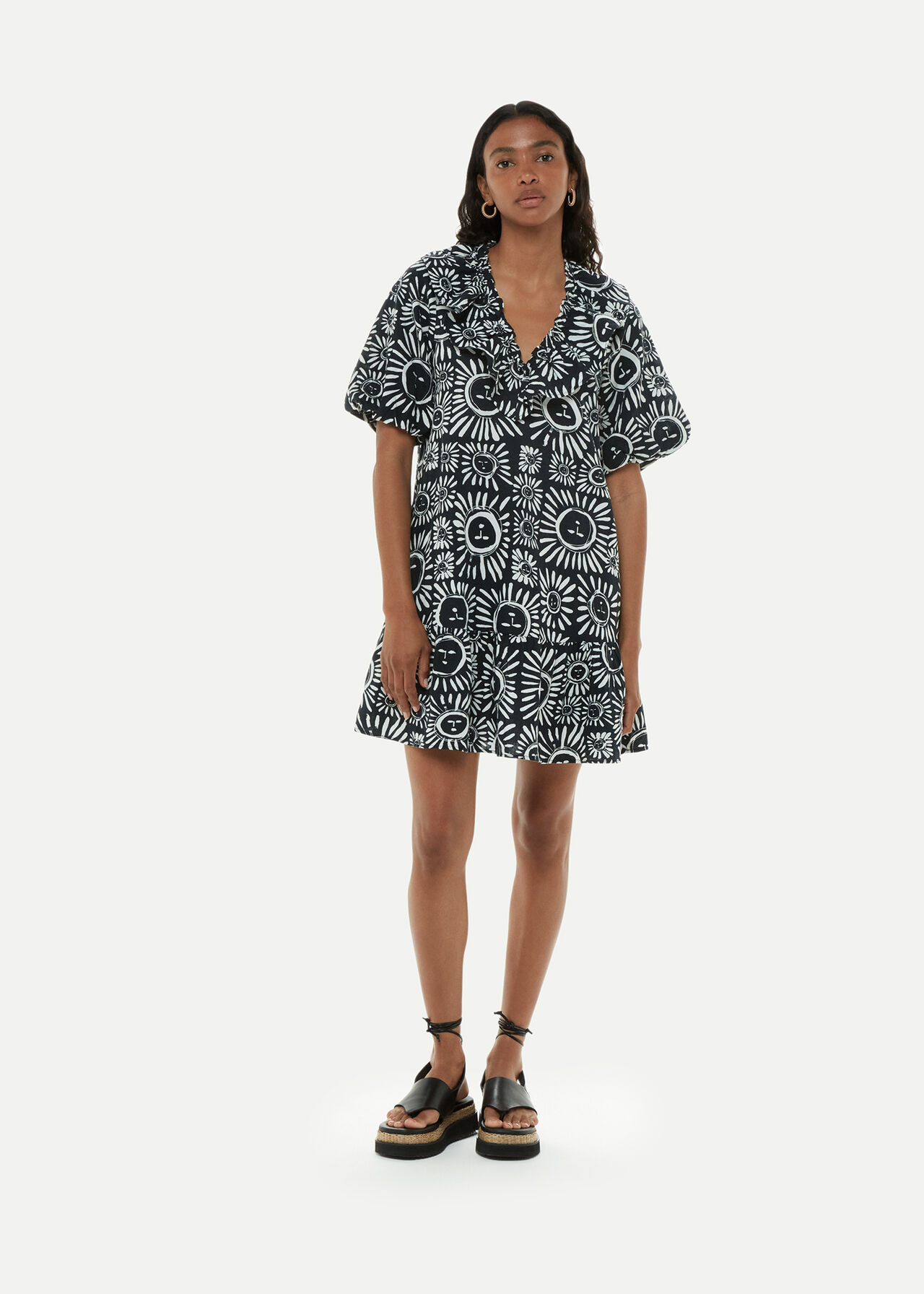 Sunman Print Frill Dress