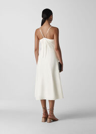 Nina Button Linen Dress White