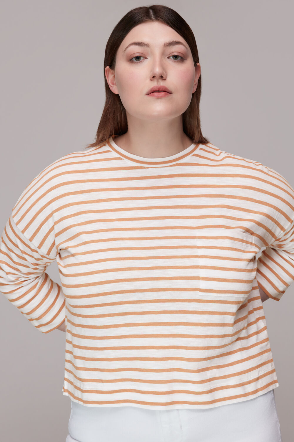 Stripe Cotton Pocket Top
